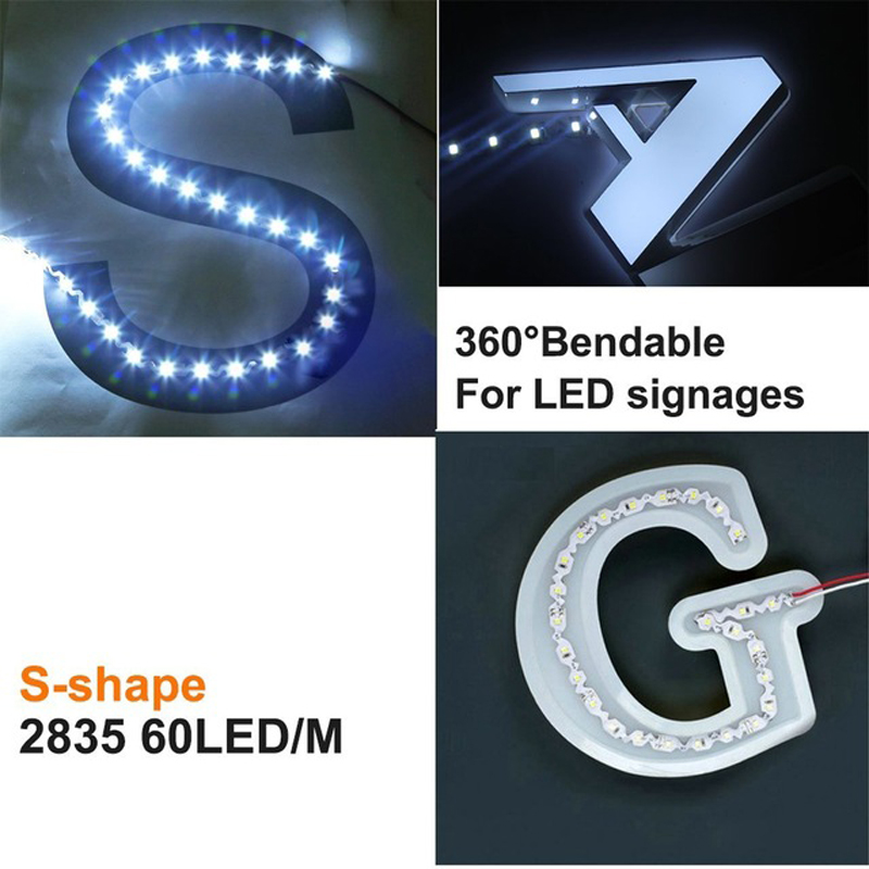 Új érkezés Speciális tervezés IP20 Smd 2835 S alakzat LED hajlítható LED szalagok Rugalmas LED szalag 360 fok
