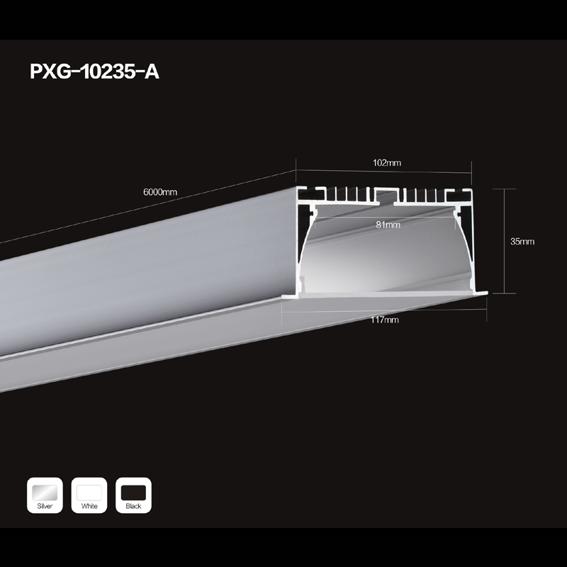 LED-csíkház alumínium profilkeret, PC-borítóval